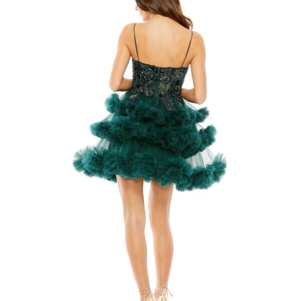 Mac Duggal Green Sequin Mini Dress - Picture 8 of 8